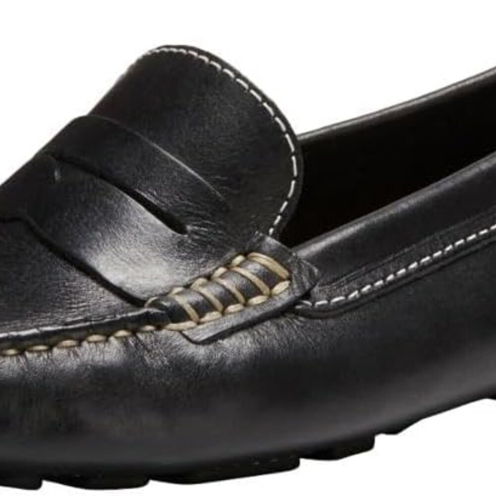 Women's Leather Loafer Black Size 8.5 Comfort Slip-On Driving Moc